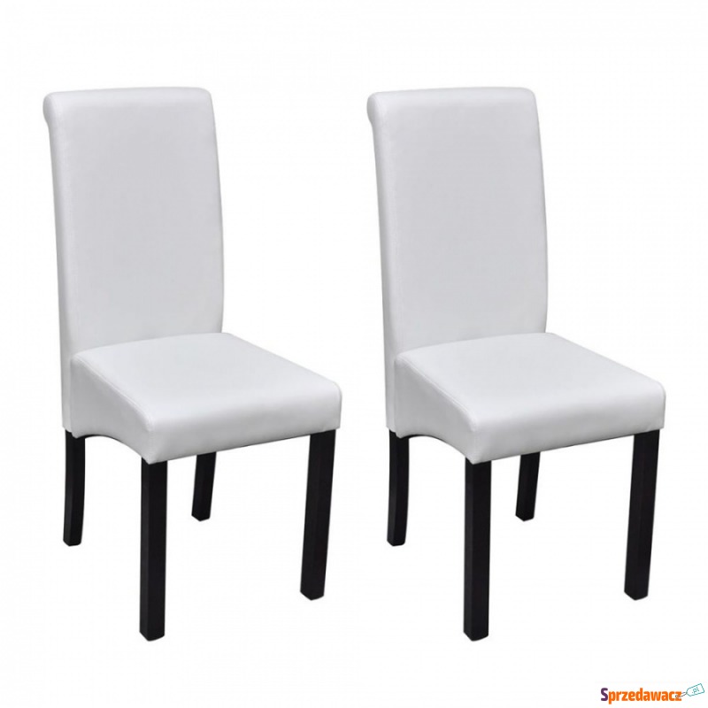 Krzesła do jadalni ze sztucznej skóry 2 szt. białe - Krzesła do salonu i jadalni - Gdańsk