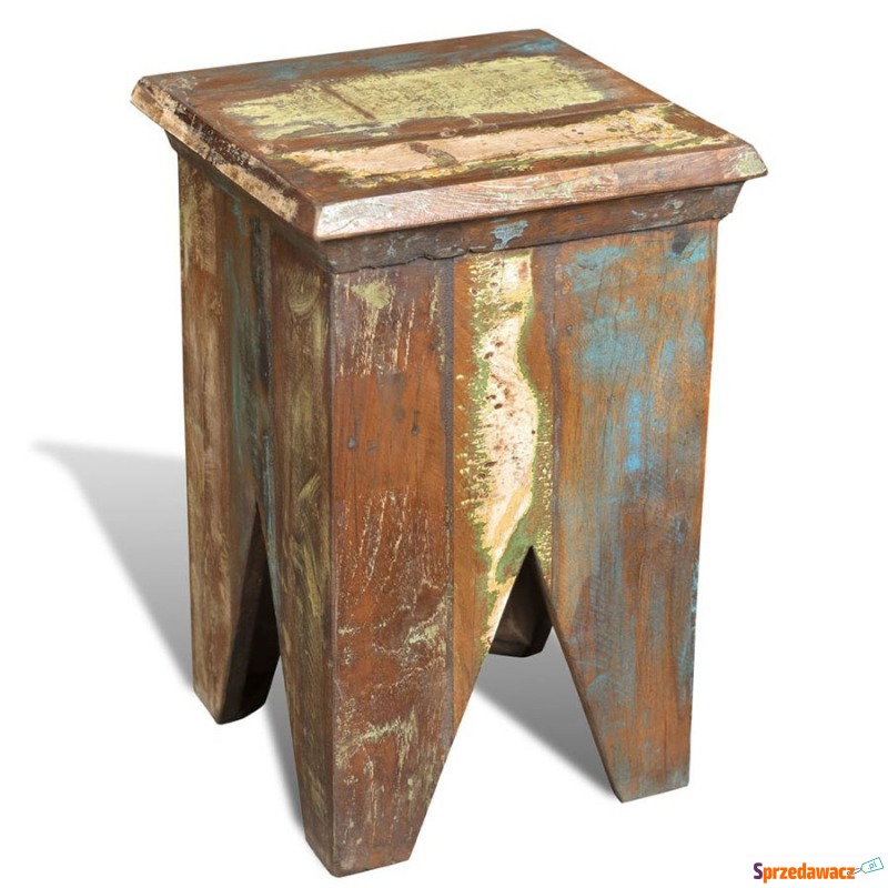 Stołek w starym stylu z drewna odzyskanego - Taborety, stołki, hokery - Wejherowo