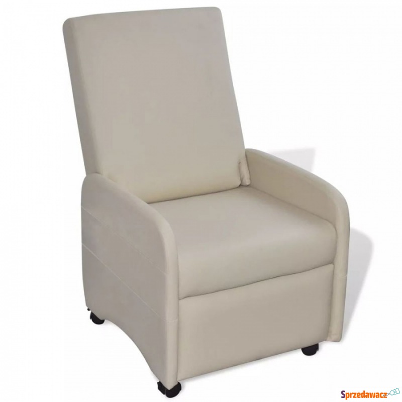 Fotel składany skóra syntetyczna kremowy - Krzesła biurowe - Siedlęcin