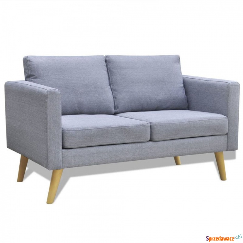 Sofa 2-osobowa, materiałowa, jasnoszara - Sofy, fotele, komplety... - Katowice