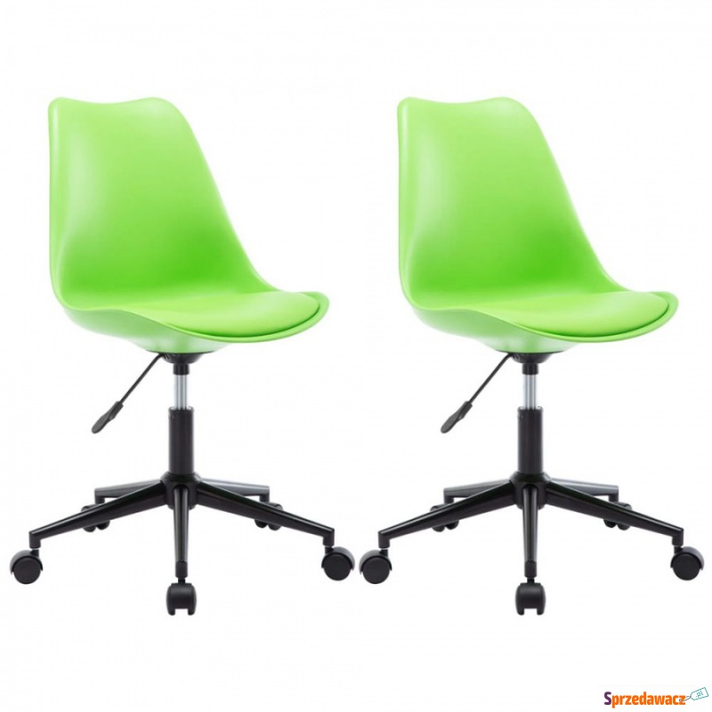 Krzesła biurowe 2 szt. obrotowe zielone sztuczna... - Krzesła biurowe - Katowice