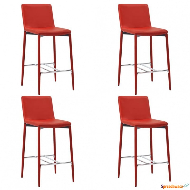 Krzesła barowe 4 szt. czerwone sztuczna skóra - Taborety, stołki, hokery - Rawicz