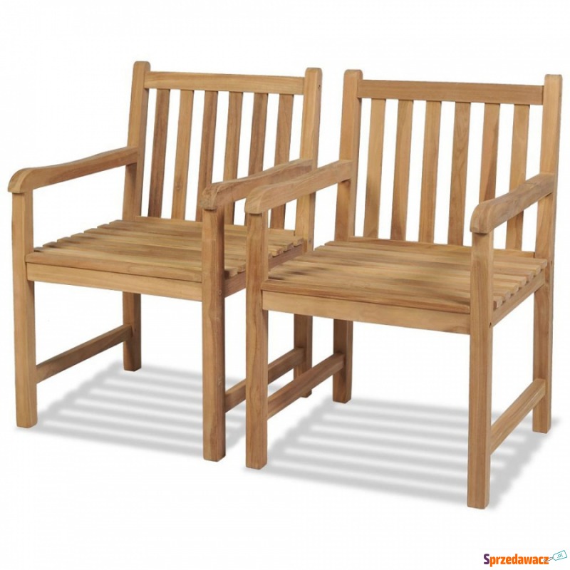 Krzesła ogrodowe, 2 szt., lite drewno tekowe - Krzesła ogrodowe - Sieradz