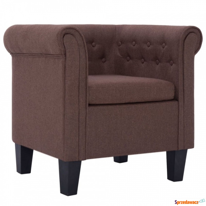 Fotel z poduszką brązowy poliester - Krzesła biurowe - Pińczów