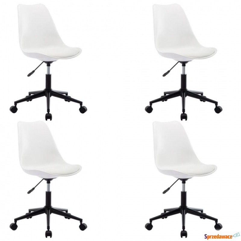 Krzesła biurowe obrotowe 4 szt. białe sztuczna... - Krzesła biurowe - Reguły