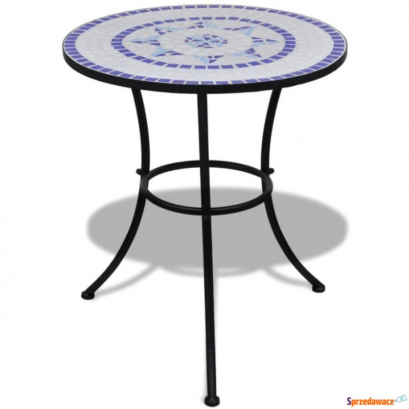 Stolik mozaikowy 60 cm niebiesko-biały - Stoły, ławy, stoliki - Pilchowo