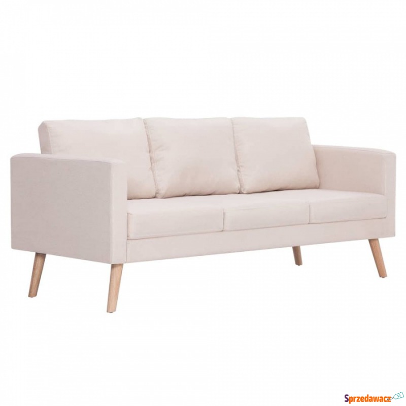 Sofa 3-osobowa, materiałowa, kremowa - Sofy, fotele, komplety... - Tomaszów Mazowiecki