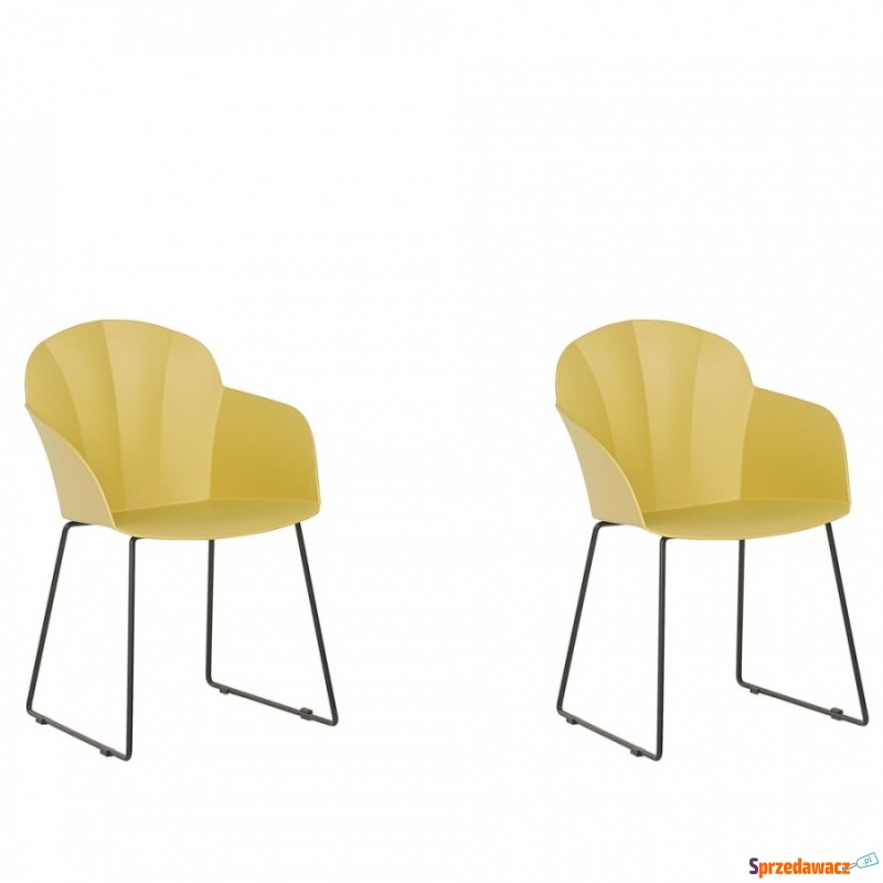 Zestaw 2 krzeseł do jadalni żółty SYLVA - Krzesła do salonu i jadalni - Wyczechowo