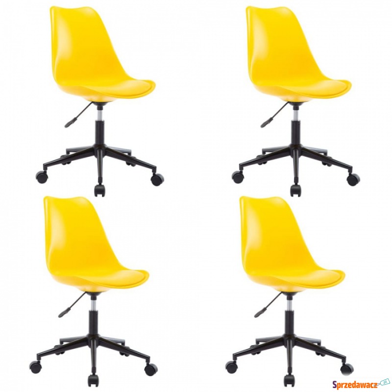 Krzesła biurowe obrotowe 4 szt. żółte sztuczna... - Krzesła biurowe - Domaszowice