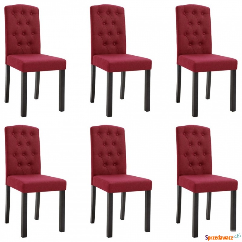 Krzesła do jadalni 6 szt. czerwone wino tapic... - Krzesła do salonu i jadalni - Brzeg