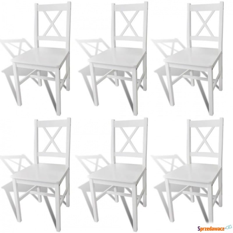 Krzesła do jadalni 6 szt. drewniane białe - Krzesła kuchenne - Zielona Góra