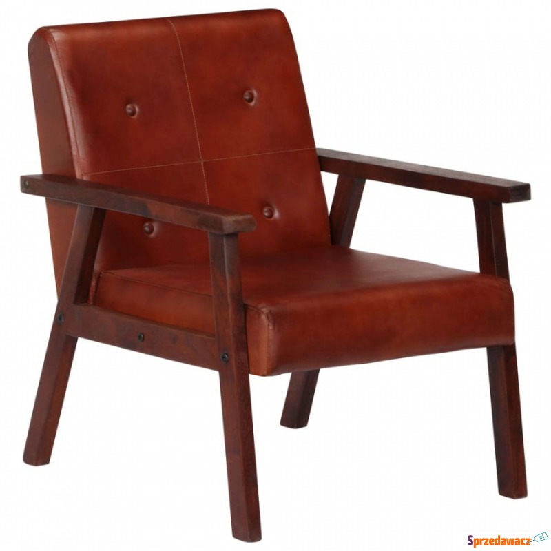 Fotel, brązowy, 61x70x74 cm, prawdziwa skóra - Krzesła biurowe - Siemysłów