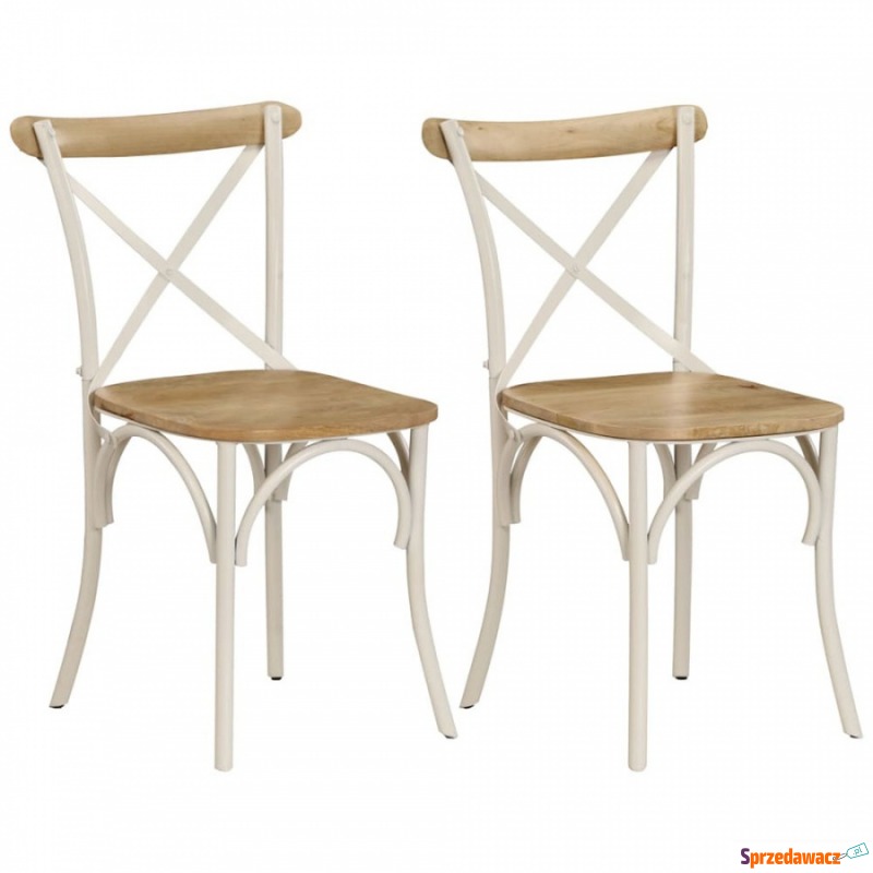 Krzesła do kuchni 2 szt. białe mango - Krzesła kuchenne - Swarzędz