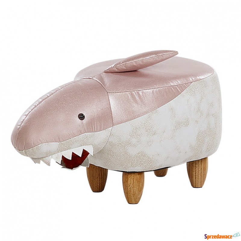 Pufa zwierzak różowo-biała SHARK - Sofy, fotele, komplety... - Gołków