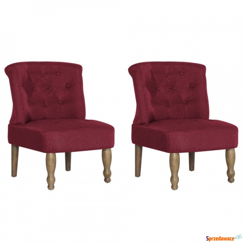 Krzesła w stylu francuskim 2 szt. czerwone wino... - Krzesła biurowe - Orzesze