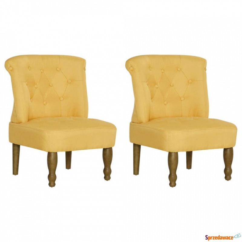 Krzesła w stylu francuskim 2 szt. żółte mater... - Krzesła biurowe - Ostrołęka