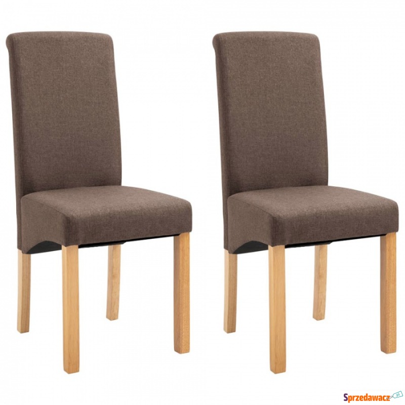 Krzesła do jadalni 2 szt brązowe obite tkaniną - Krzesła do salonu i jadalni - Bydgoszcz