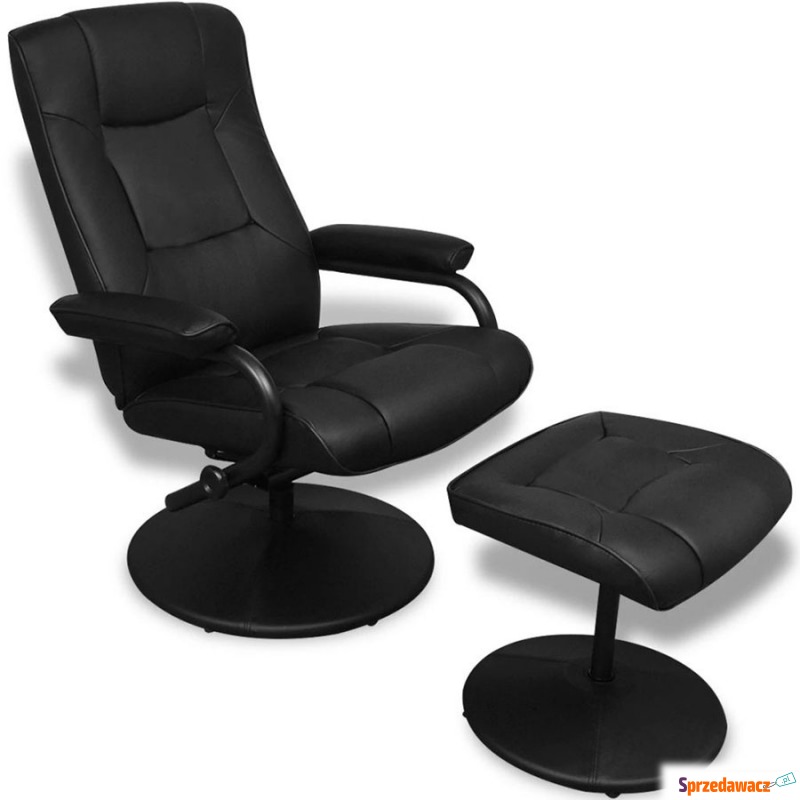 Fotel biurowy z podnóżkiem skóra syntetyczna... - Krzesła biurowe - Dębica