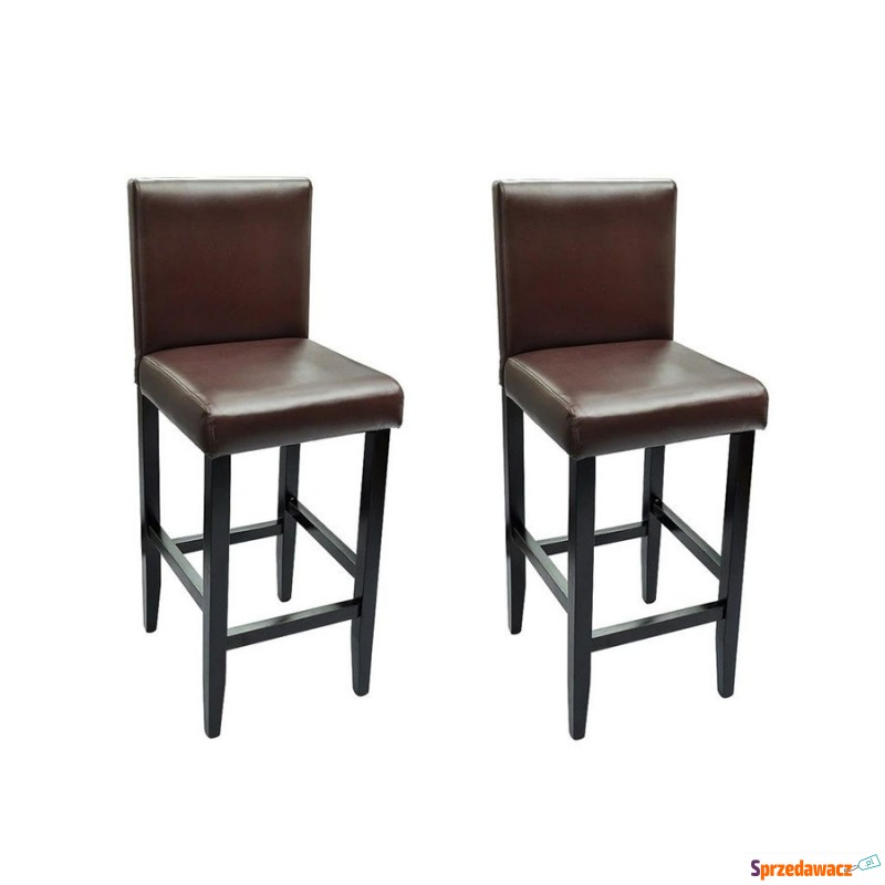 Krzesła barowe 2 szt. skóra syntetyczna brązowe - Taborety, stołki, hokery - Wyszków