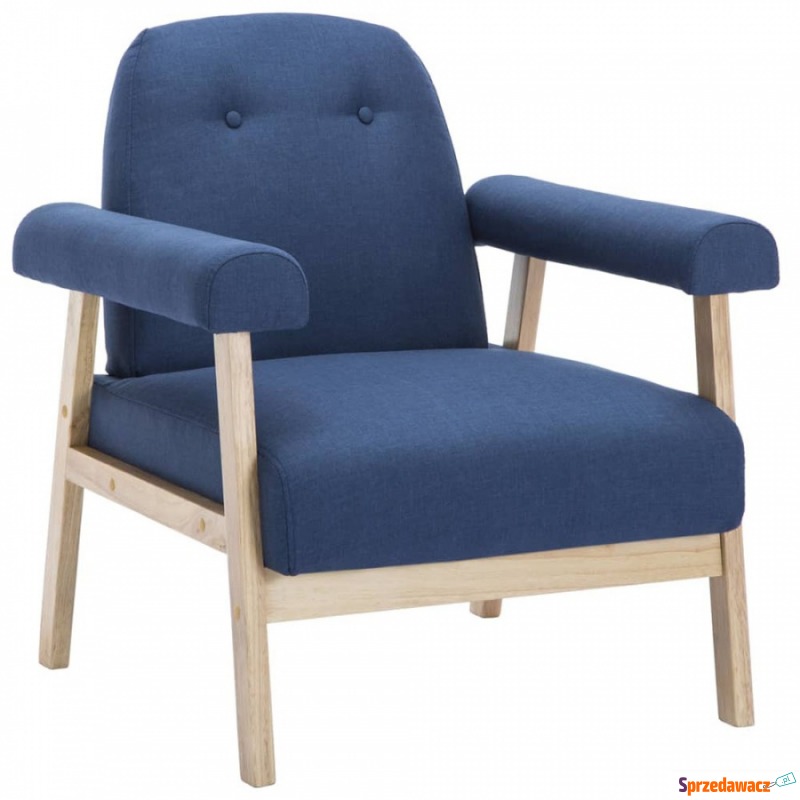 Fotel do salonu tapicerowany tkaniną niebieski - Sofy, fotele, komplety... - Żory