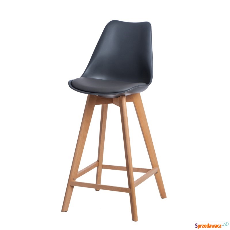 Krzesło barowe Norden Wood high PP D2 ciemnoszary - Taborety, stołki, hokery - Domaszowice