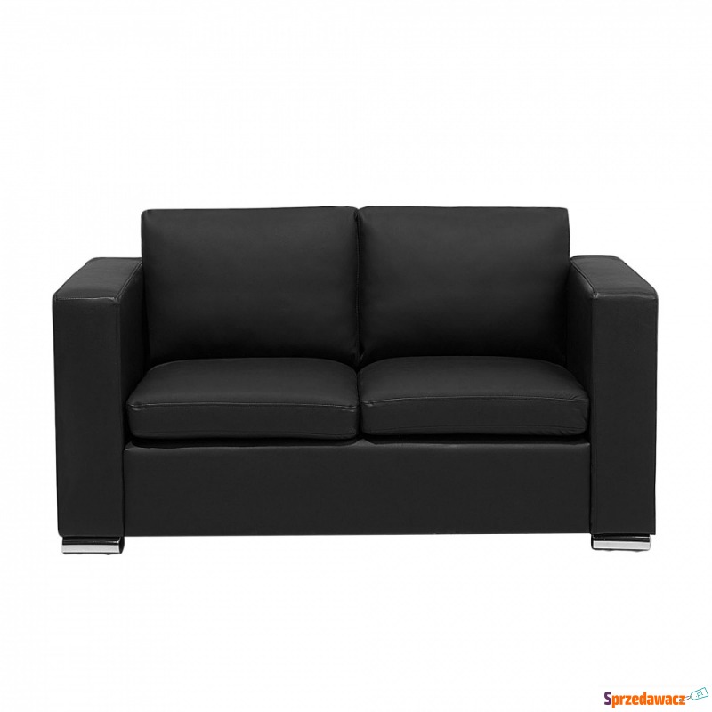 Skórzana sofa dwuosobowa czarna - kanapa - Gabriele - Sofy, fotele, komplety... - Jastrzębie-Zdrój