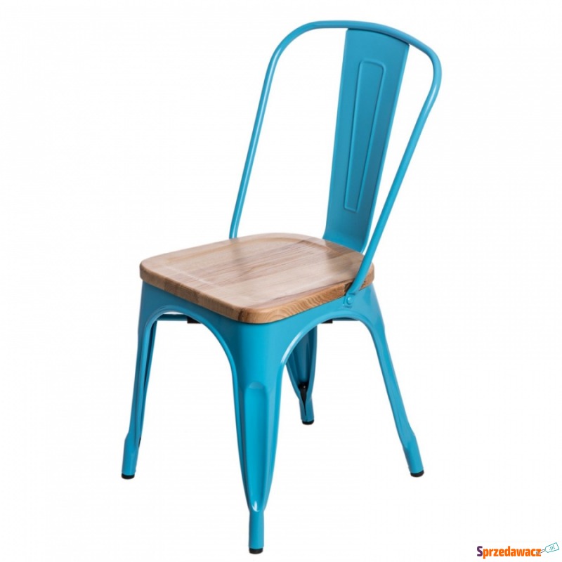 Krzesło Paris Wood D2 niebieskie/jesion - Krzesła do salonu i jadalni - Drawsko
