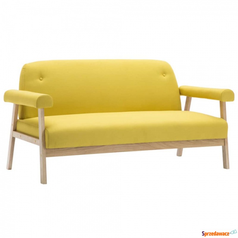 3-osobowa sofa tapicerowana tkaniną żółta - Sofy, fotele, komplety... - Nowa Ruda