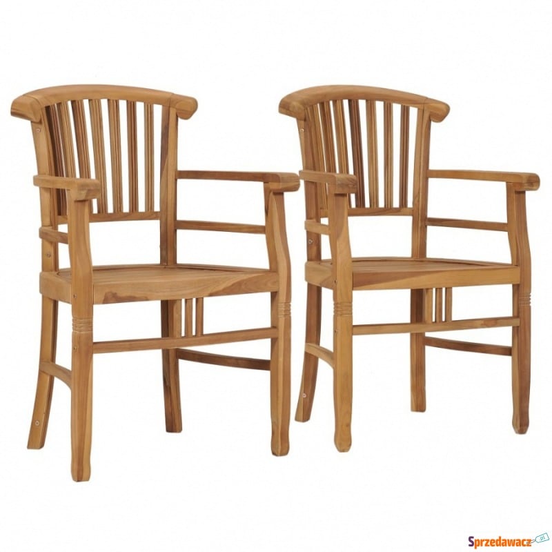 Krzesła ogrodowe, 2 szt., lite drewno tekowe - Krzesła ogrodowe - Żyrardów