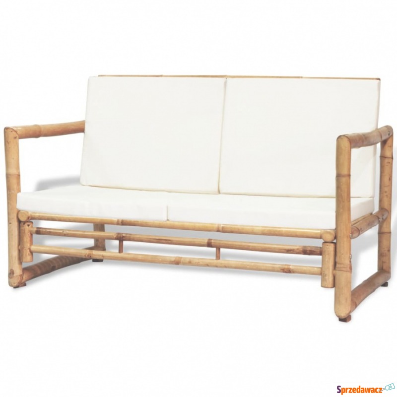 2-osobowa sofa ogrodowa z poduszkami, bambus - Sofy, fotele, komplety... - Bolesławiec
