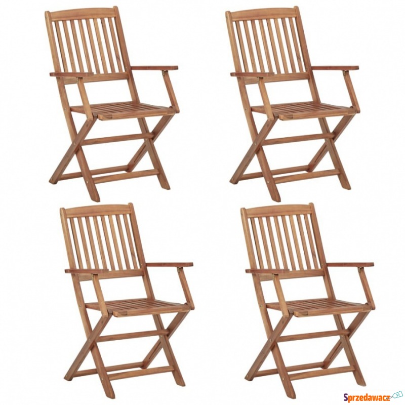 Składane krzesła ogrodowe, 4 szt., lite drewno... - Krzesła ogrodowe - Siemianowice Śląskie