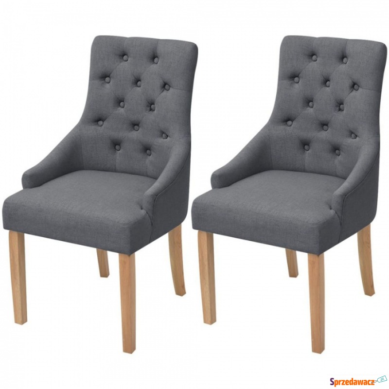 Dębowe krzesła do jadalni tapicerowane tkaniną... - Krzesła do salonu i jadalni - Poznań