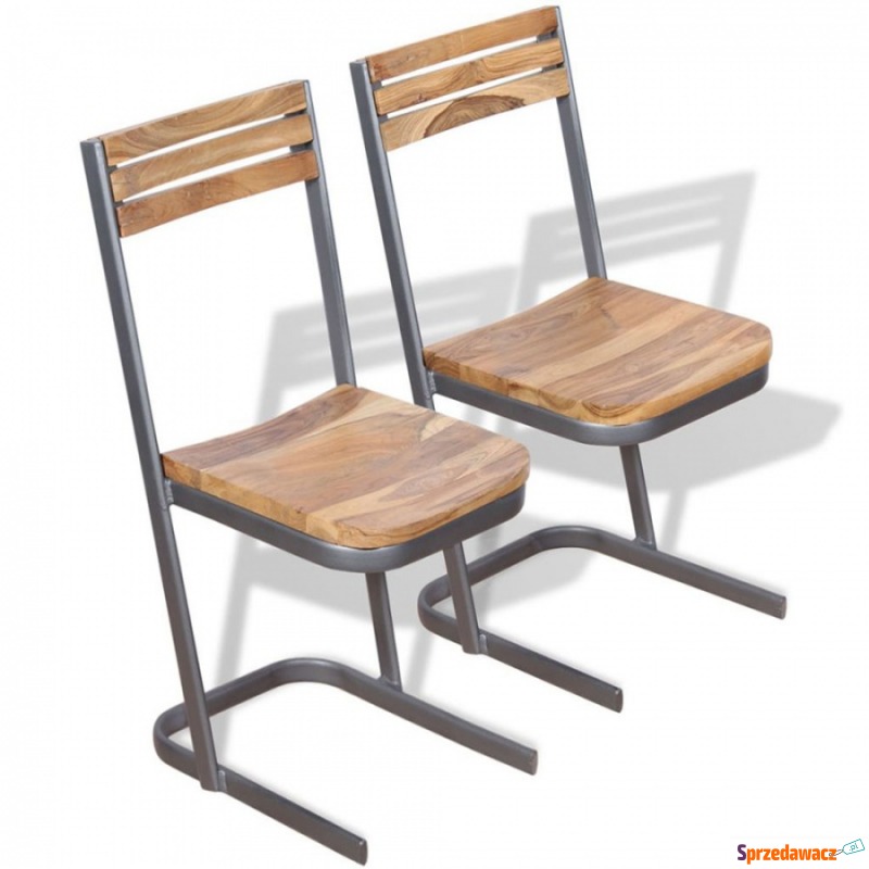 Krzesła ogrodowe 2 szt. drewno tekowe - Krzesła ogrodowe - Kutno