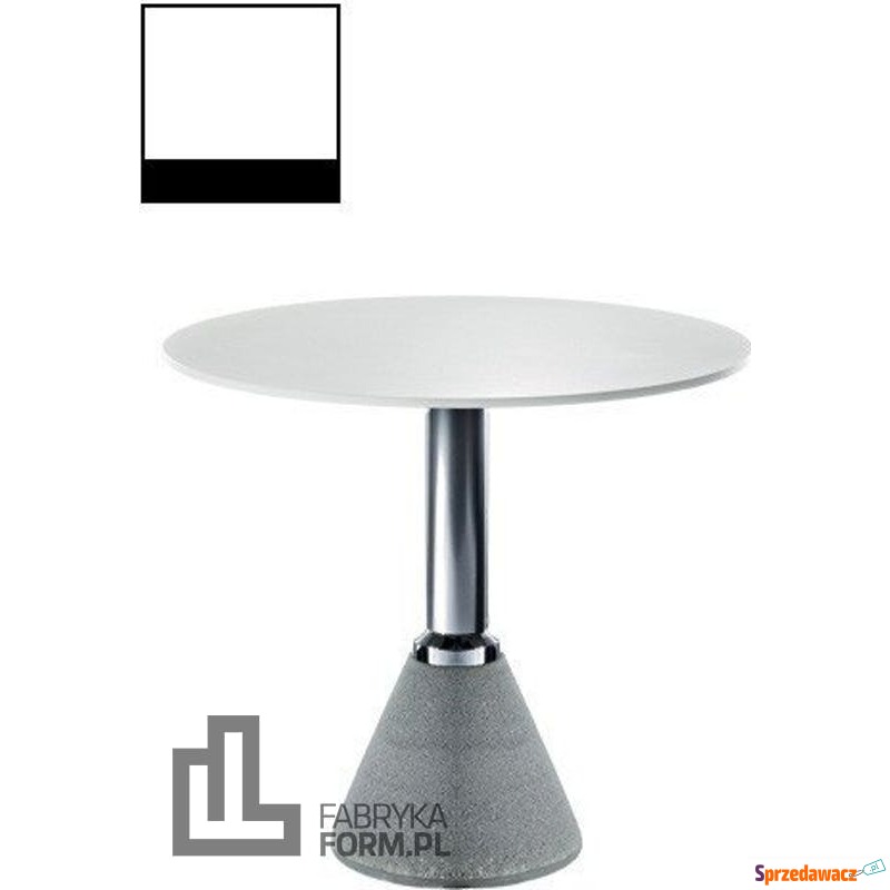Stolik Table_One Bistrot biały z czarnym rantem - Stoły, stoliki, ławy - Mikołów
