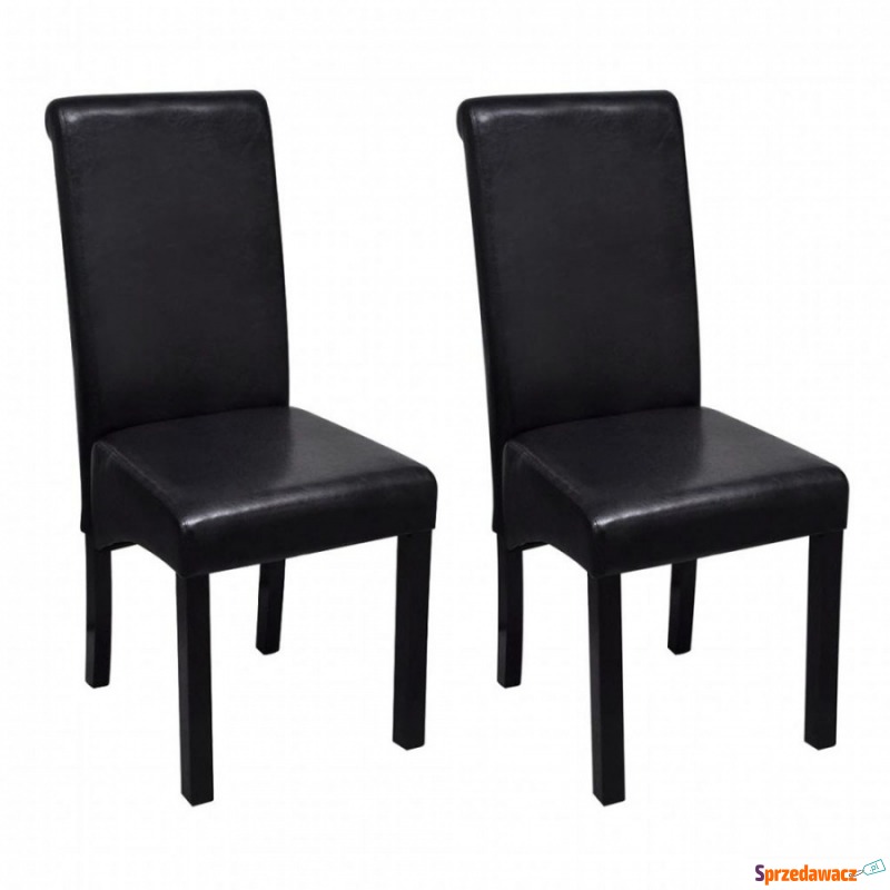 Krzesła do jadalni ze sztucznej skóry 2 szt. czarne - Krzesła do salonu i jadalni - Starachowice