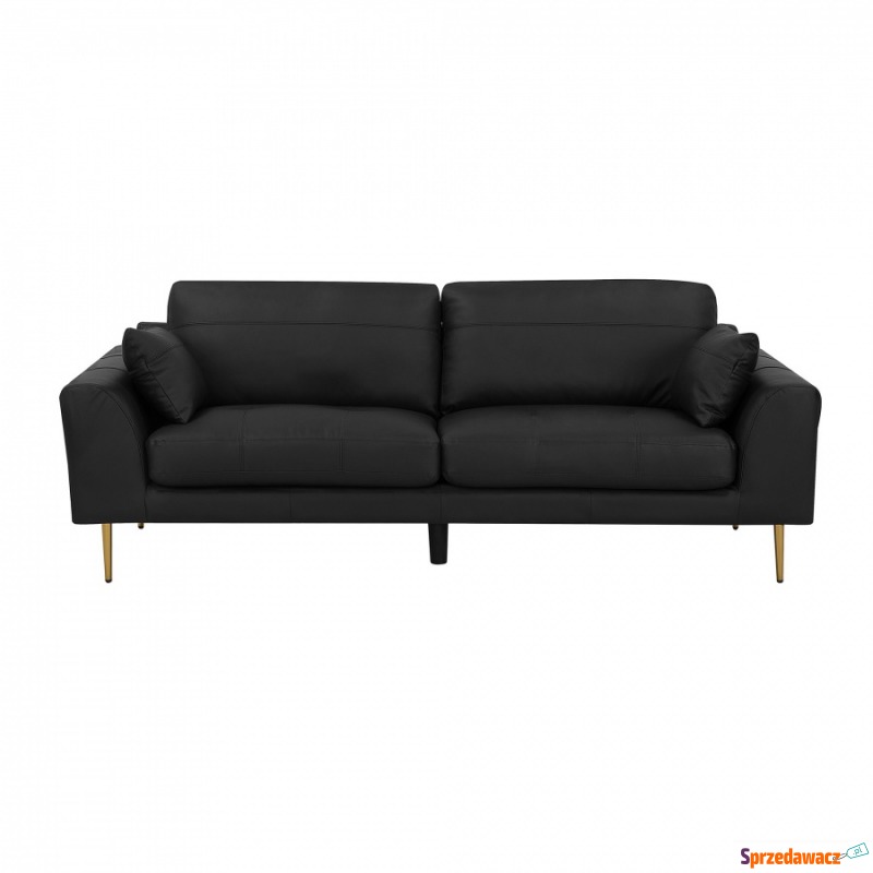 3-osobowa sofa skórzana czarna TORGET - Sofy, fotele, komplety... - Chruszczobród