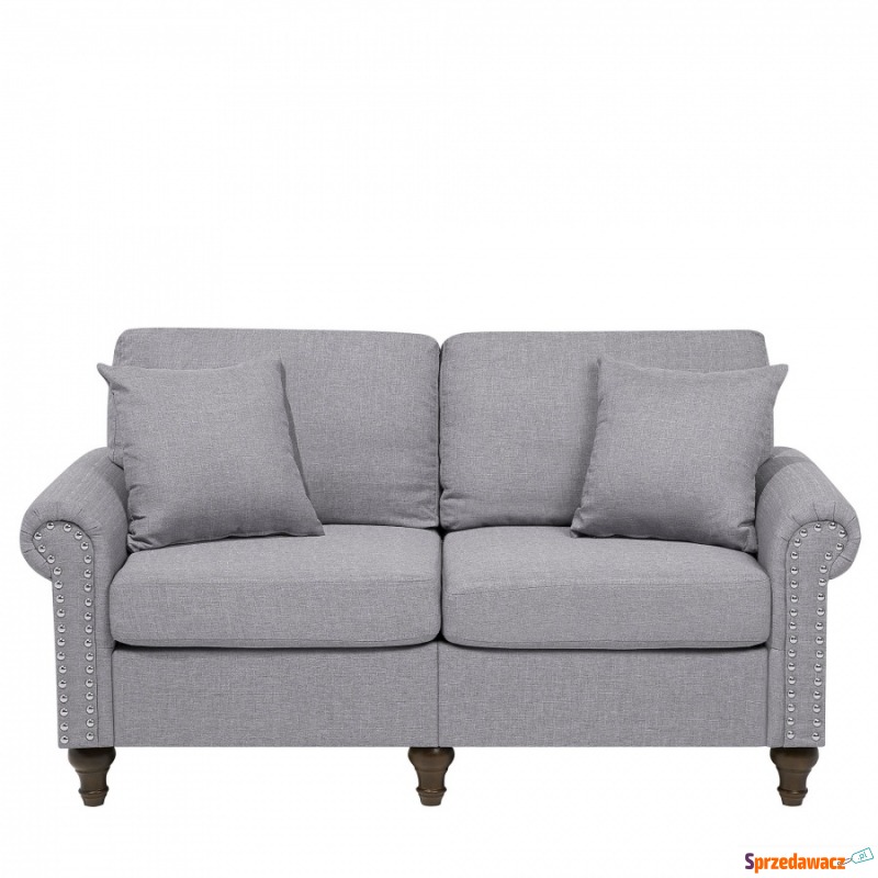 Sofa dwuosobowa tapicerowana jasnoszara Bronislao - Sofy, fotele, komplety... - Leszno