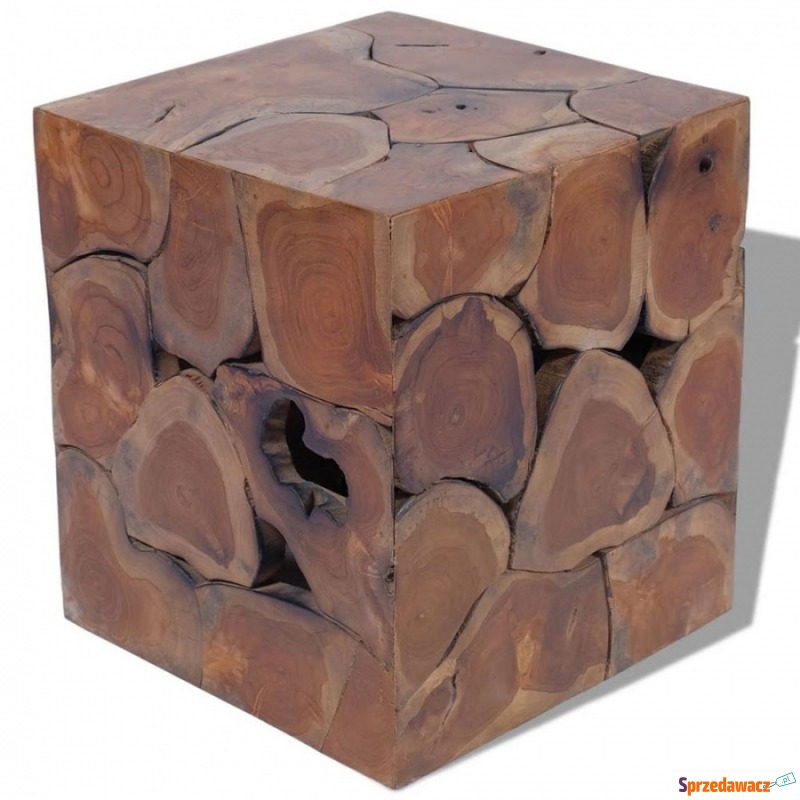 Taboret z drewna tekowego 40x40x45 cm - Taborety, stołki, hokery - Włocławek