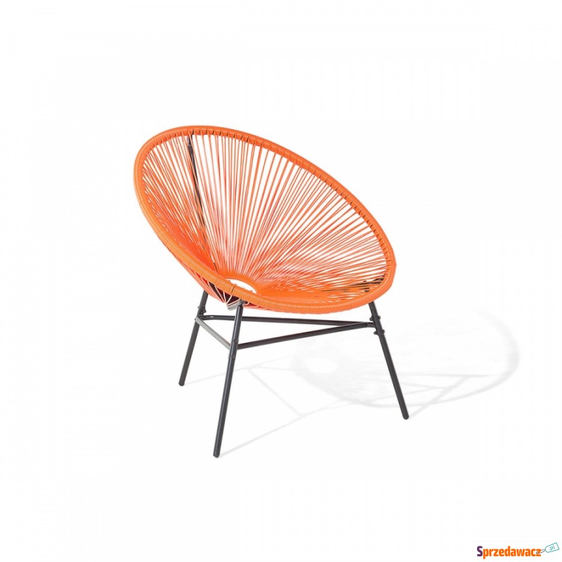 Zestaw 2 krzeseł rattanowych pomarańczowe ACAPULCO - Fotele, sofy ogrodowe - Głogów