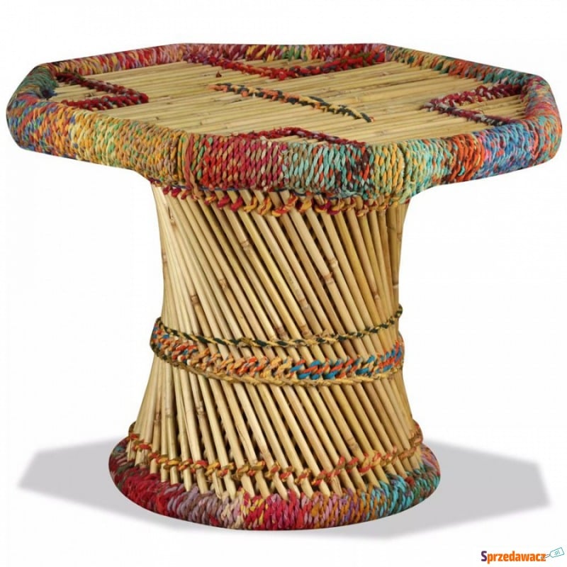Stolik kawowy z detalami w stylu chindi bambus... - Stoły, stoliki, ławy - Wodzisław Śląski