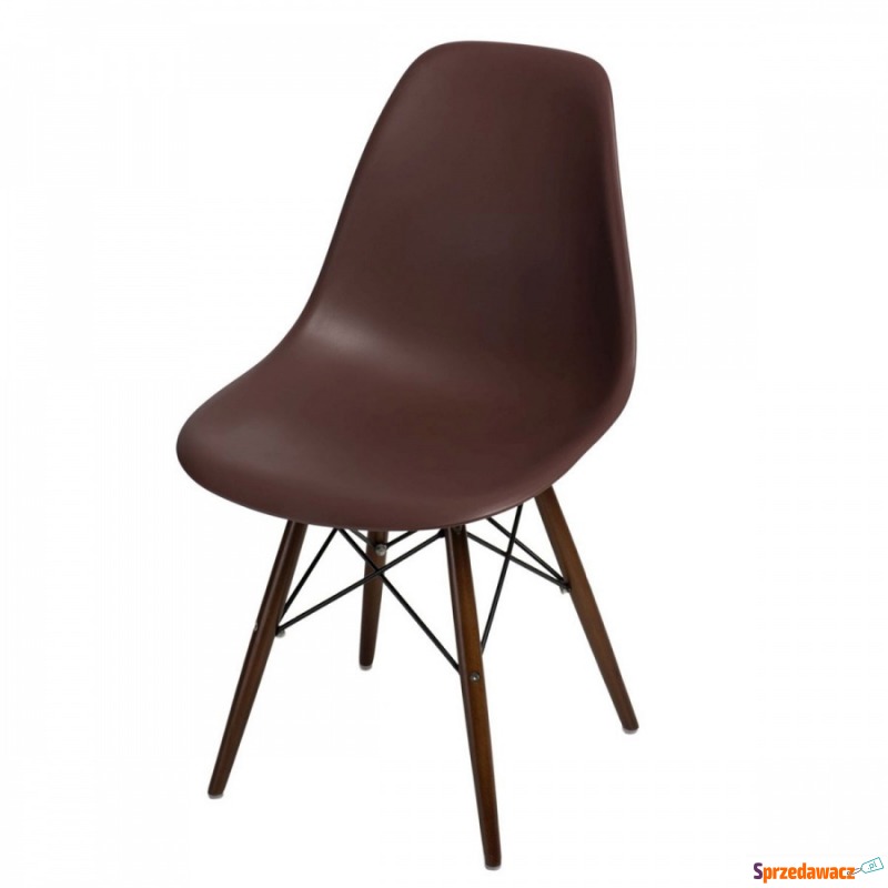 Krzesło P016W PP brązowe, dark nogi - Krzesła do salonu i jadalni - Przemyśl