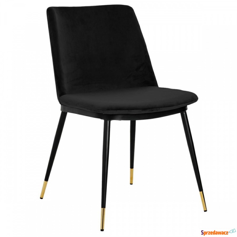 Krzesło DIEGO czarne - welur, podstawa czarno... - Krzesła do salonu i jadalni - Myślachowice