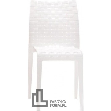 Krzesło Ami Ami nieprzeźroczyste błyszcząca biel
