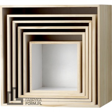 Półki modułowe Caja białe drewniane 6 szt.
