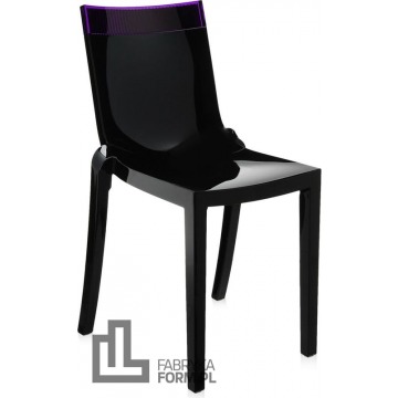 Krzesło Hi-Cut czarne z fioletowym paskiem