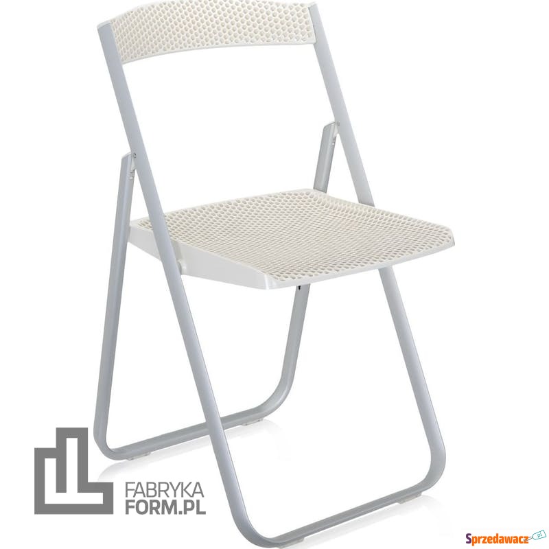 Krzesło Honeycomb nieprzezroczyste białe - Fotele, sofy ogrodowe - Czeladź