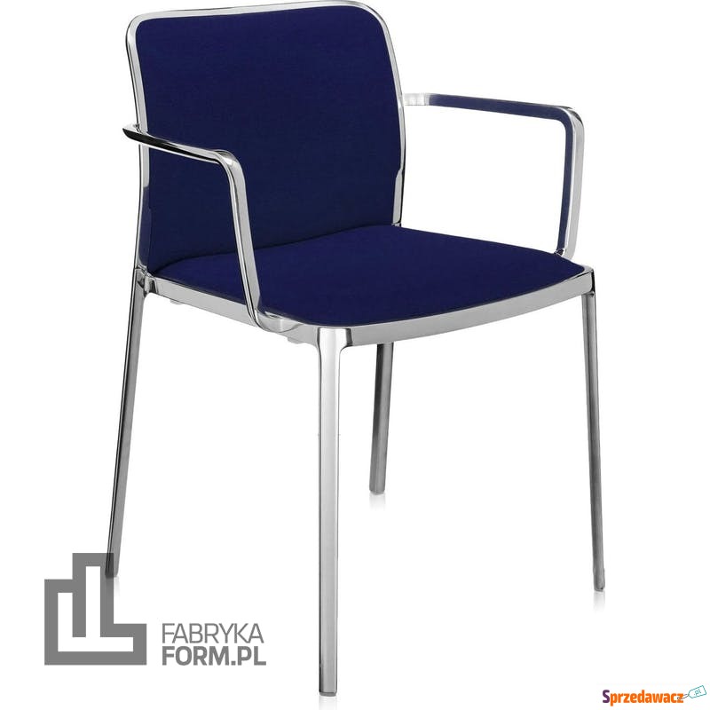 Krzesło Audrey Soft niebieskie z podłokietnikami... - Sofy, fotele, komplety... - Nowy Targ
