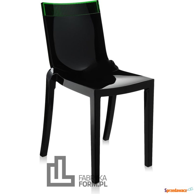 Krzesło Hi-Cut czarne z zielonym paskiem - Sofy, fotele, komplety... - Tychy