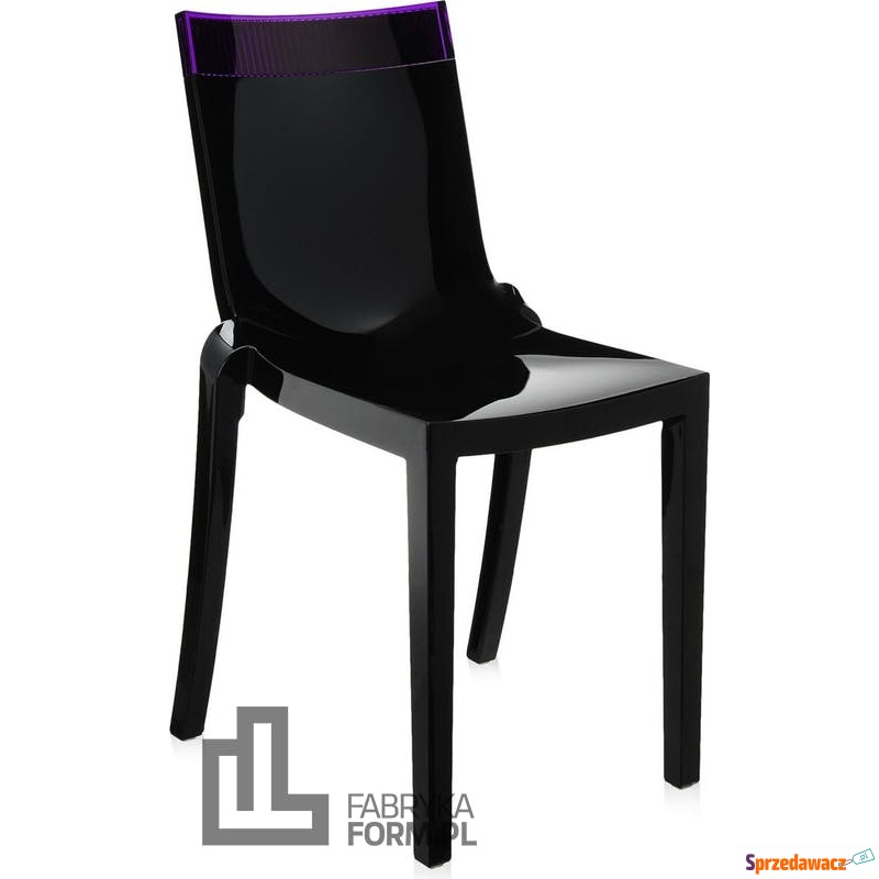 Krzesło Hi-Cut czarne z fioletowym paskiem - Sofy, fotele, komplety... - Pińczów