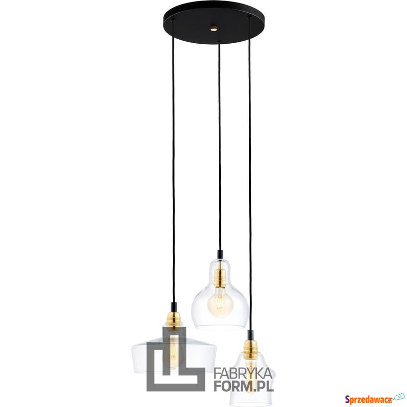 Lampa wisząca Longis 3 czarno-złota - Lampy wiszące, żyrandole - Iława
